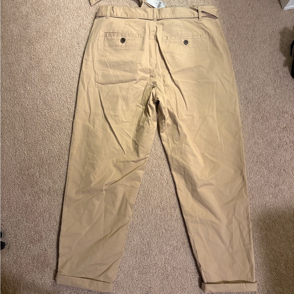 Banana Republic Chino Pant Womens Size 8 Brown/khaki Belted Straight Leg Casual - Picture 3 of 5